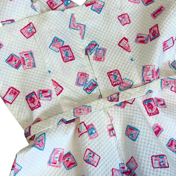 VINTAGE Shirley Lee Postage Stamp 50s White Textured Dress NWT - Picture 8 of 8